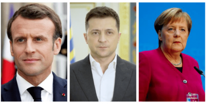 Зеленский обсудит с Макроном и Меркель ситуацию на Донбассе 