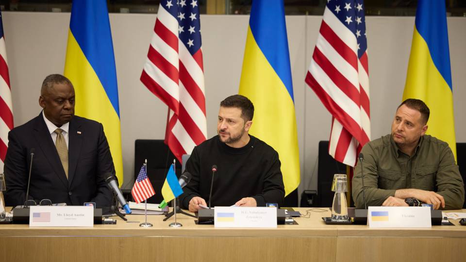 Міністр оборони США Ллойд Остін, Володимир Зеленський, Андрій Єрмак