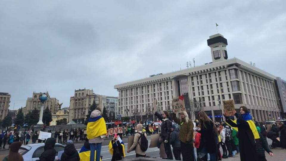 Акція "FREE AZOV" у Києві, 18 лютого 2024 року. Фото: Анна Железняк/Суспільне
