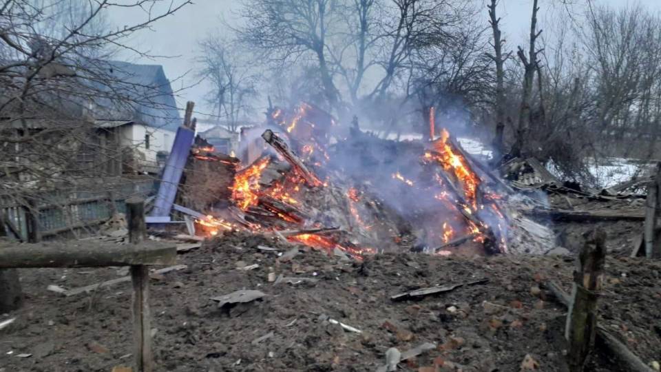 видух, обстріл, пожежа